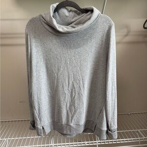 AnyBody Gray Cowl Neck Sweater Soft Knit Relaxed Fit